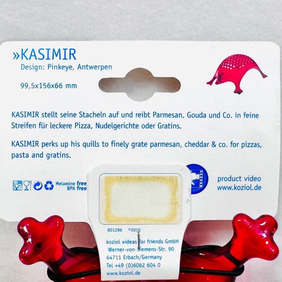 Rare Hedgehog Cheese Grater by Koziol - Germany 2010 PINKEYE Design Studio - NWT - Picture 10 of 10